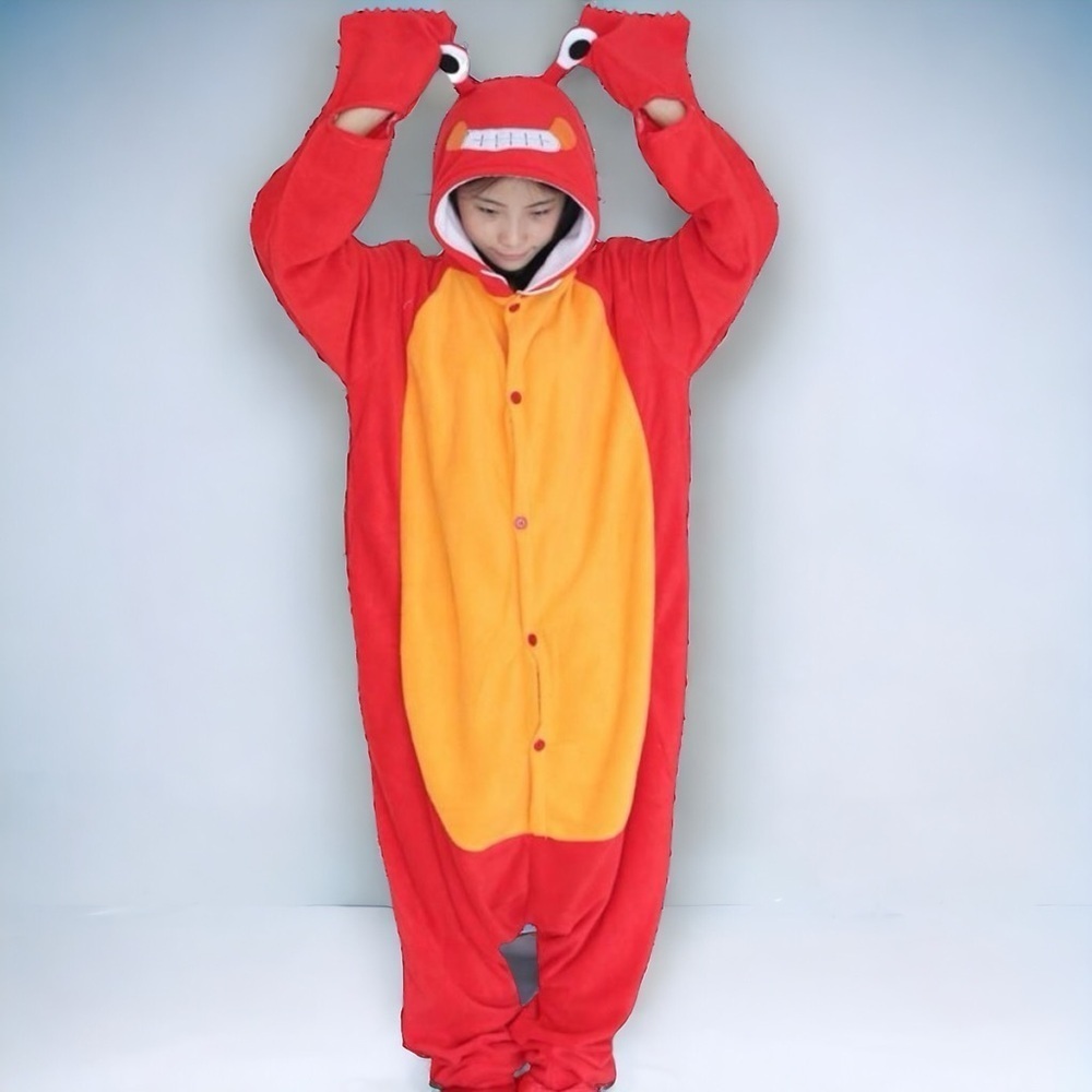 NWOT Red Crab Onesie Pajamas Costume Women's Large Halloween